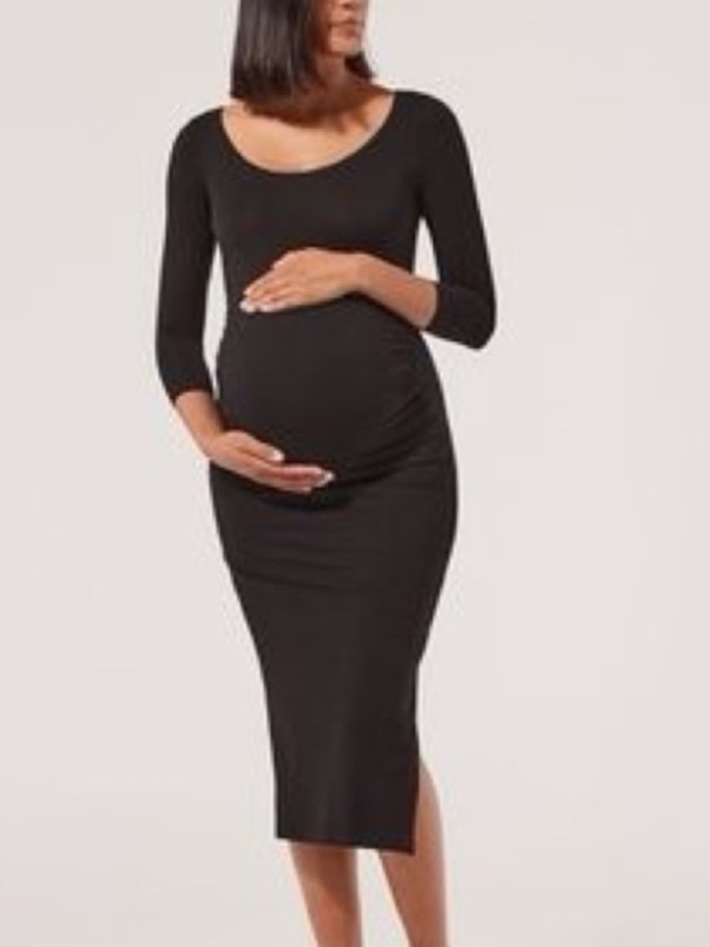 Pact Black Maternity Midi Party Dress